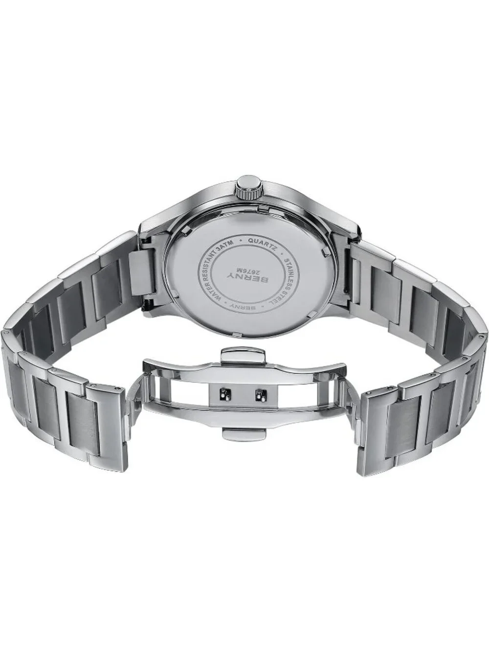Mens Orange Stainless Steel Quartz Waterproof Luminous Silver-Tone Classic Watch